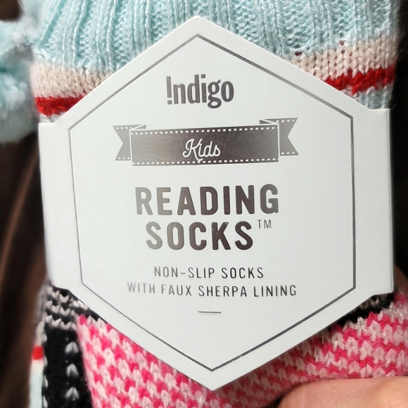 NEW Indigo Kids Non-Skip Pom-Pom Reading Socks Size S - M - Picture 4 of 9